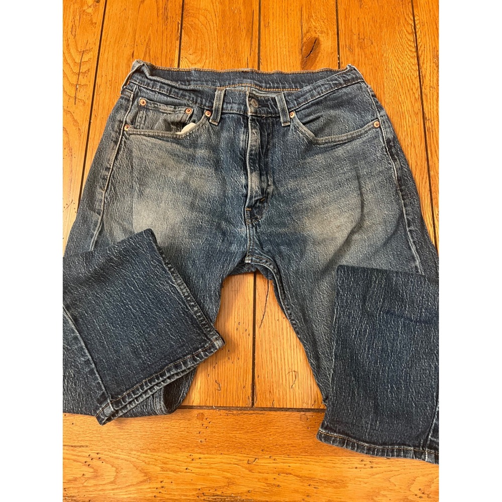 Levis 505 Regular Fit Straight Leg Jeans Mens 31x30 Medium Wash Blue 00505-1989 - Picture 2 of 7